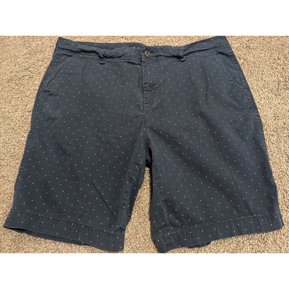 Aeropostale Men's Stretch Classic Chino Shorts Size 34 Blue Polka Dot